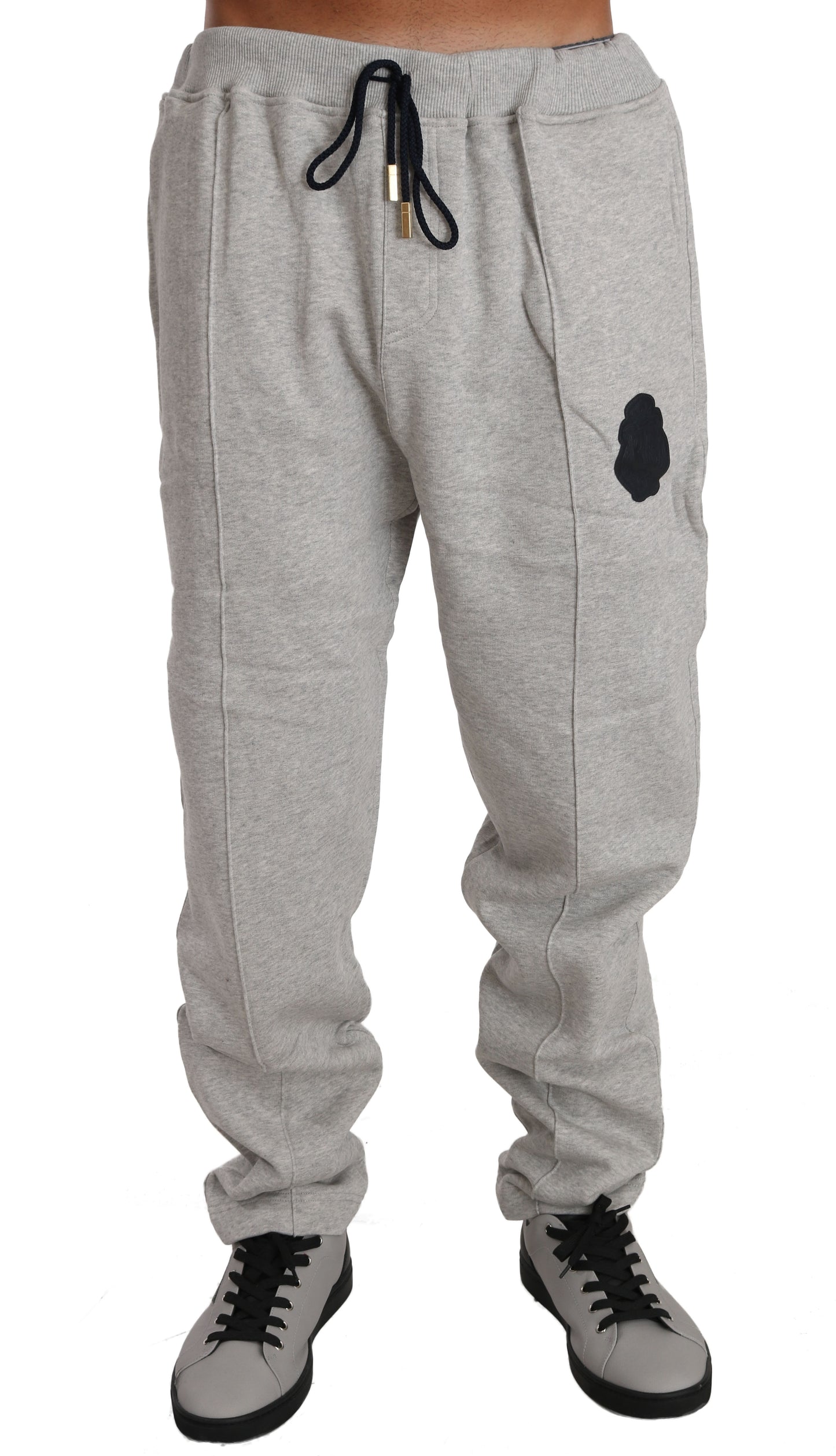 Grauer Baumwollpullover Hose Trainingsanzug
