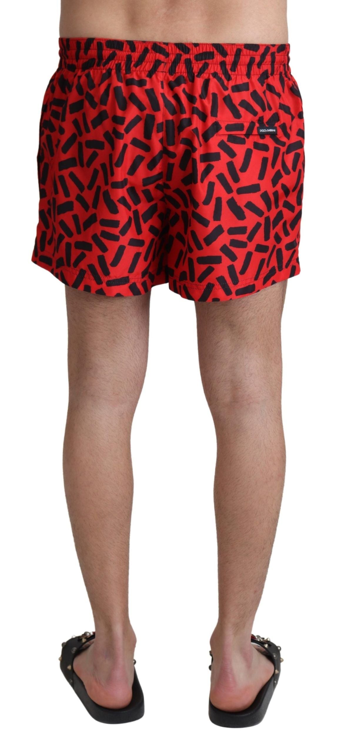 Rot gemusterte Beachwear Shorts Bademode