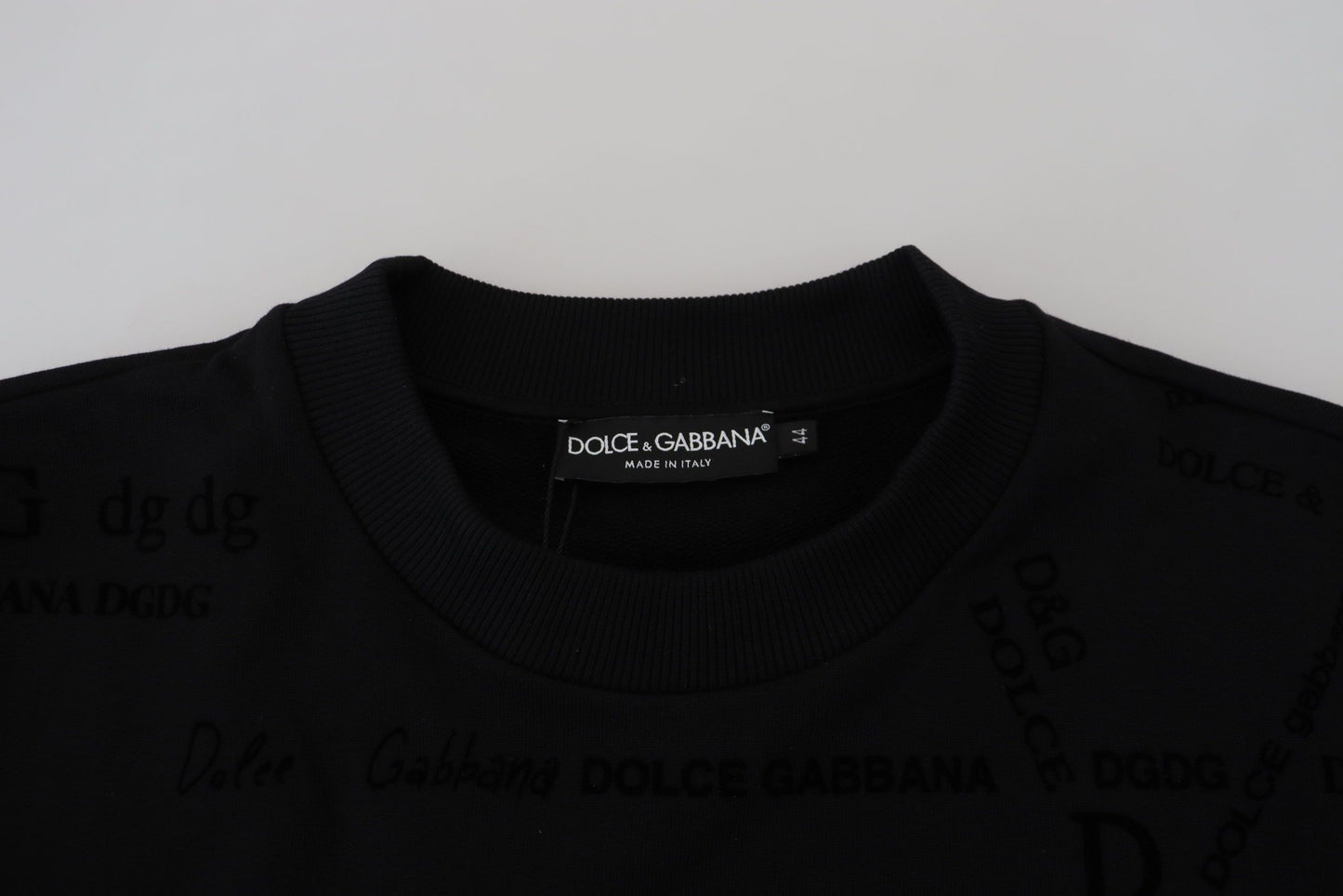 Schwarzer Pullover aus Baumwollmischung mit Rundhalsausschnitt