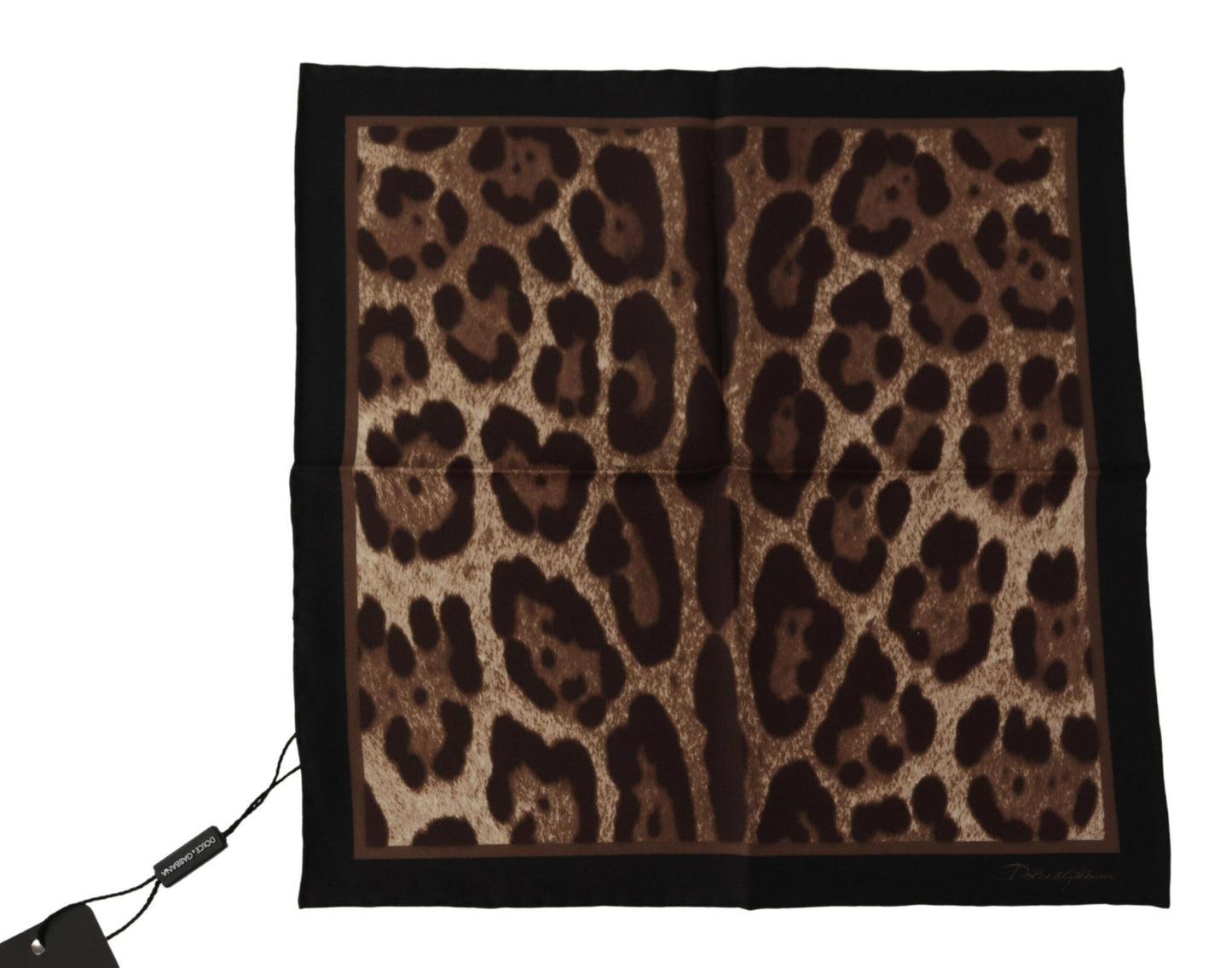 Brauner Leopard Seide Quadratisches Taschentuch Schal