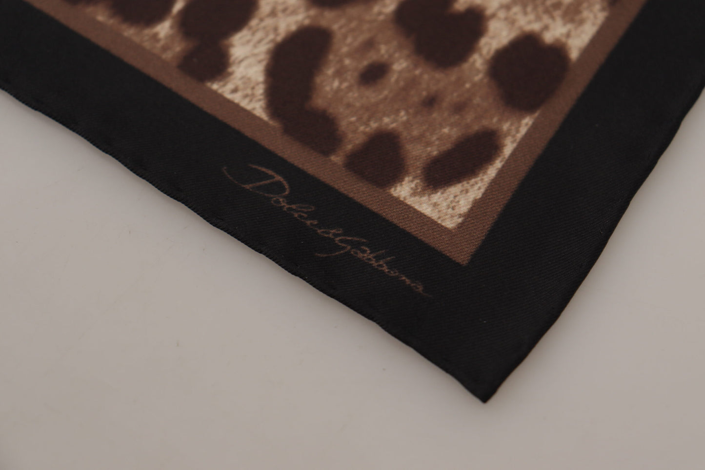 Brauner Leopard Seide Quadratisches Taschentuch Schal