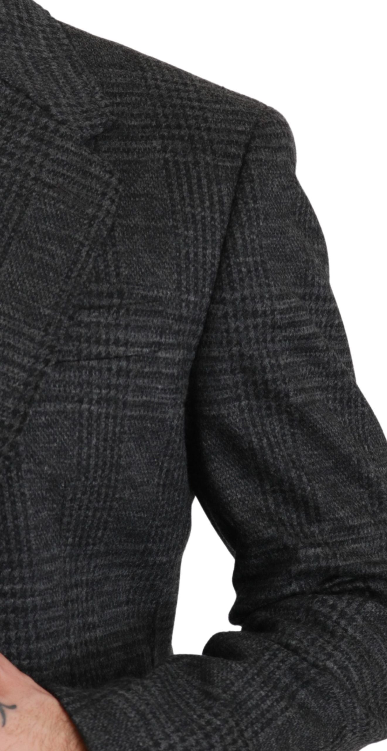 Grau kariertes Wollsakko Formeller Blazer