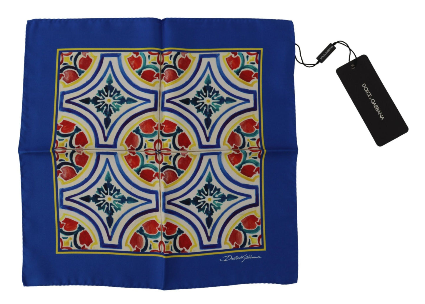 Multicolor Majolika Print Quadratischer Taschentuchschal