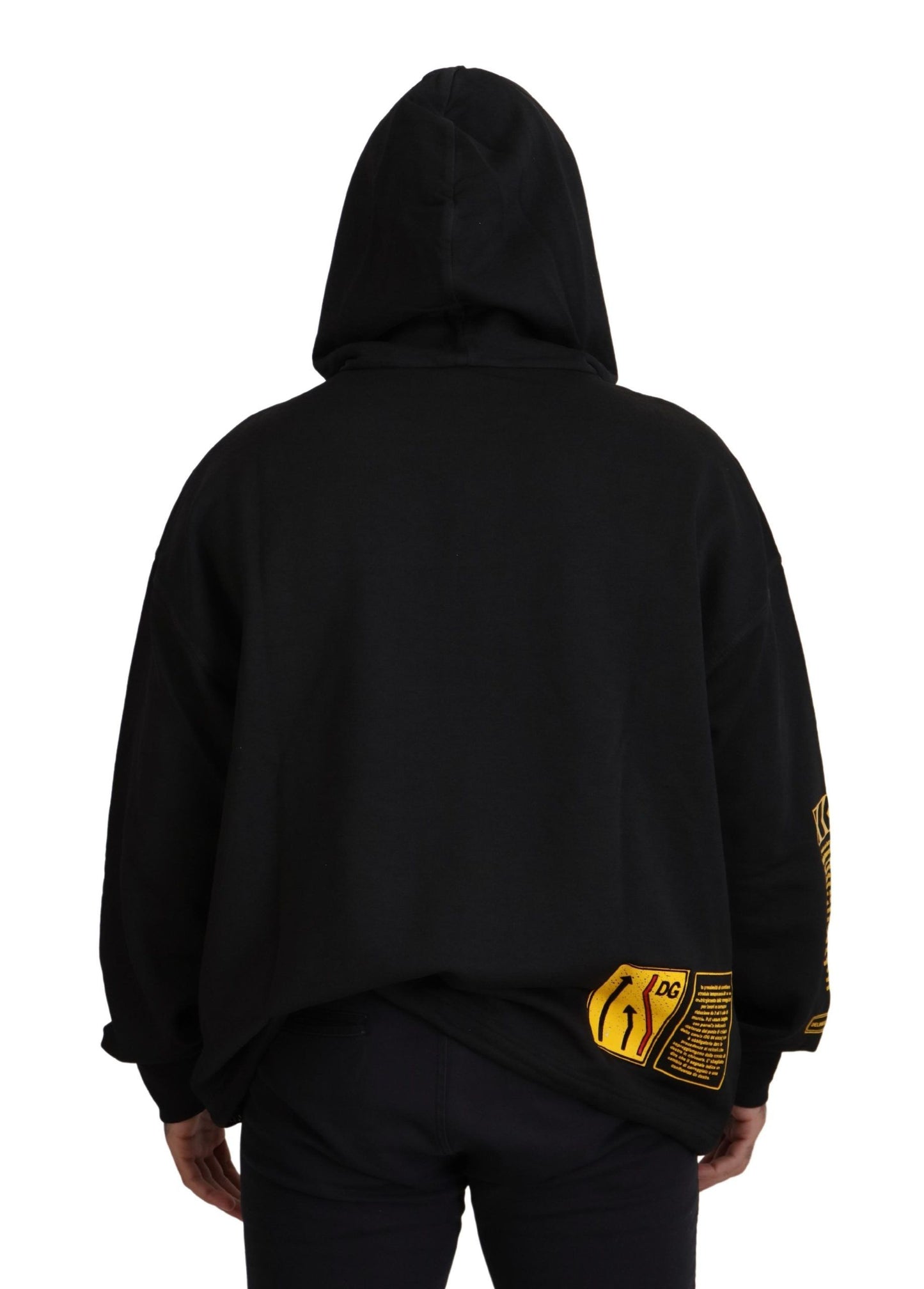 Schwarzer DG Shield Pullover aus Baumwolle mit Kapuze