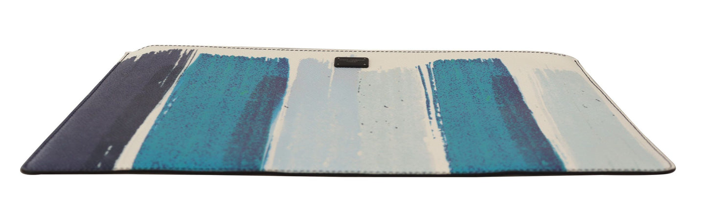 Blaue Dauphine Leder Clutch Dokumententasche