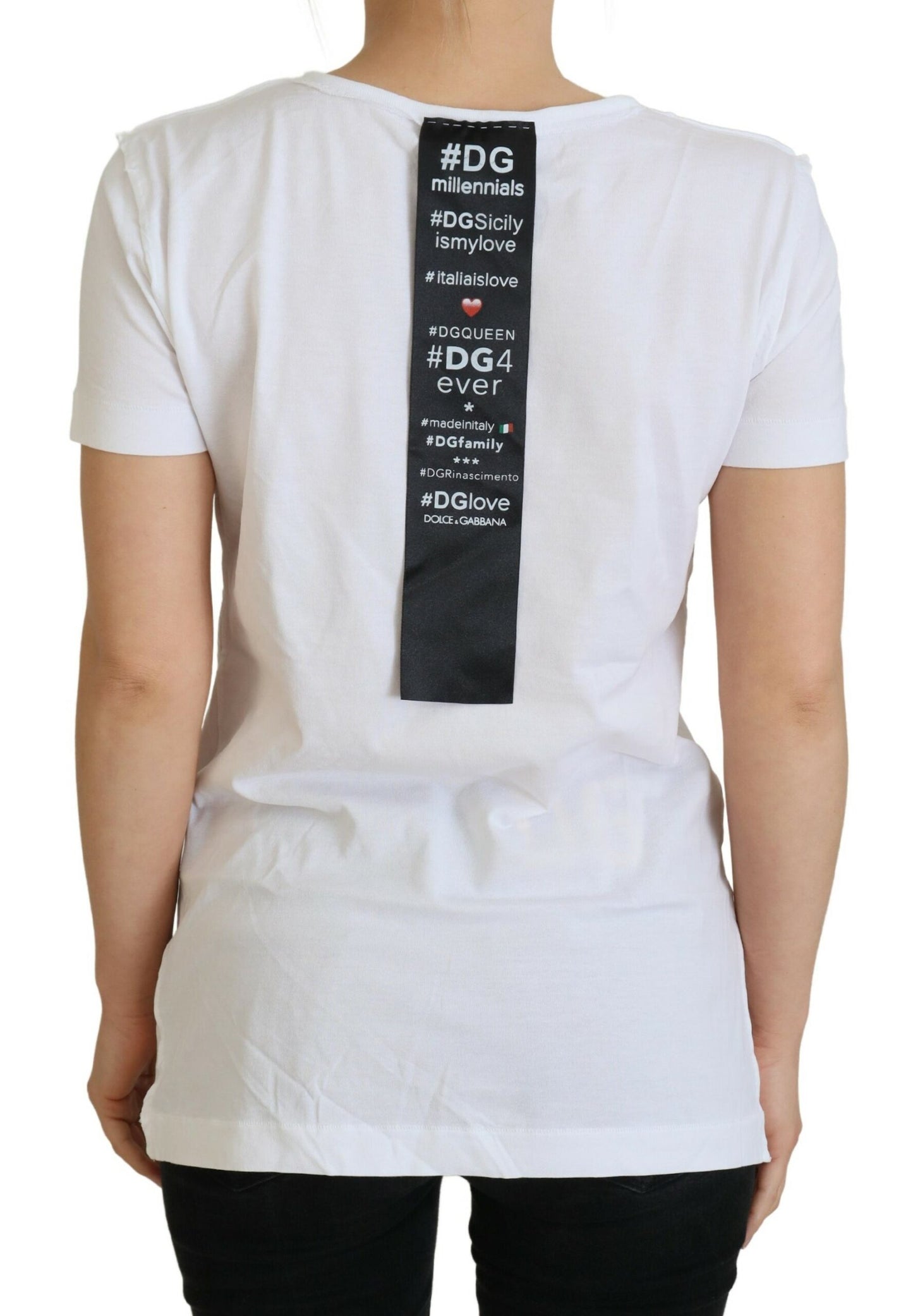 Weißes Baumwoll-T-Shirt mit Logodruck