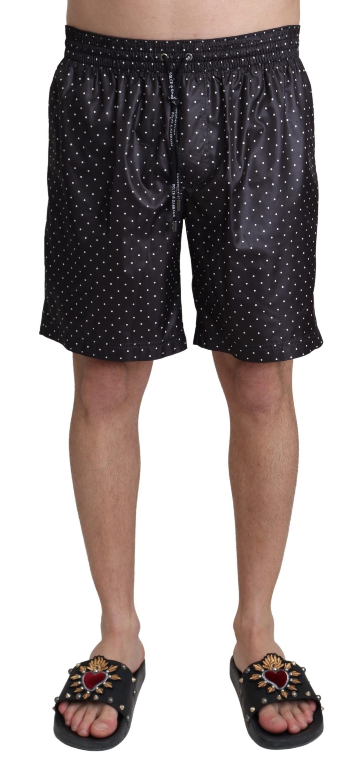 Schwarzer Polka Dot Print Bademode Bademode