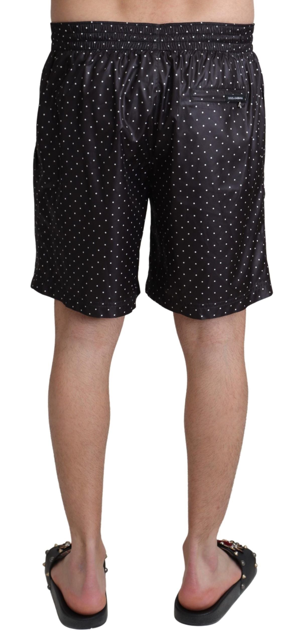 Schwarzer Polka Dot Print Bademode Bademode