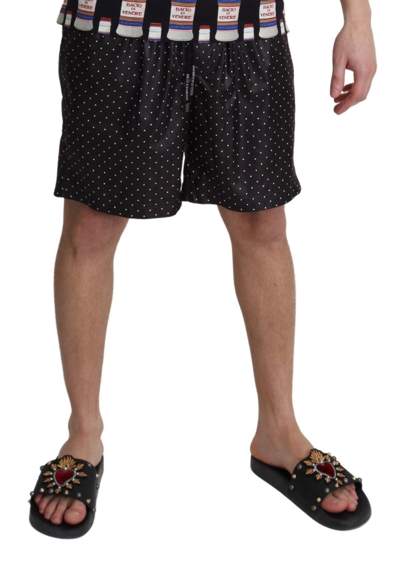 Schwarzer Polka Dot Print Bademode Bademode