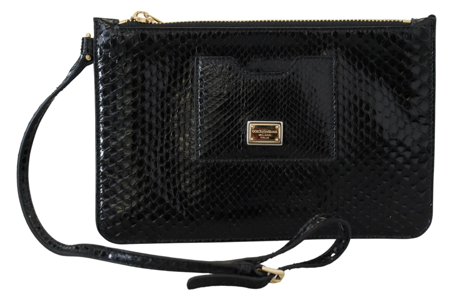 Schwarzes Leder Ayers Clutch Geldbörse Portemonnaie Brieftasche