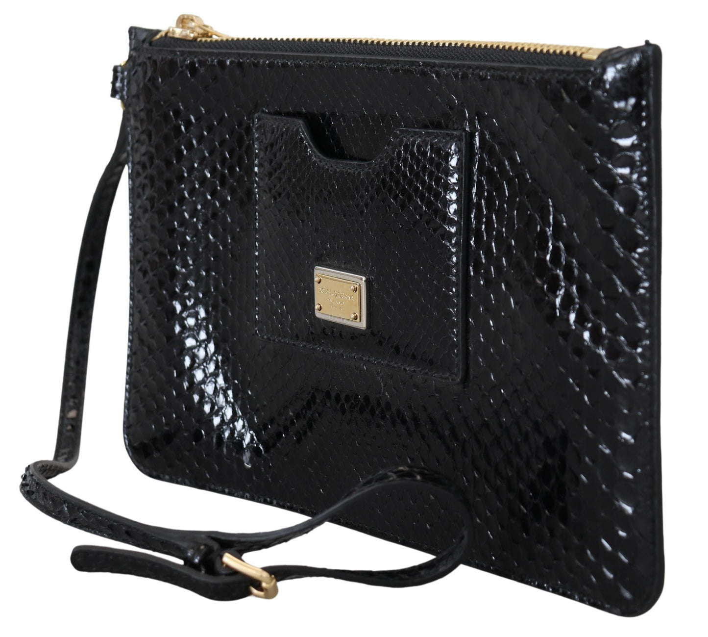 Schwarzes Leder Ayers Clutch Geldbörse Portemonnaie Brieftasche