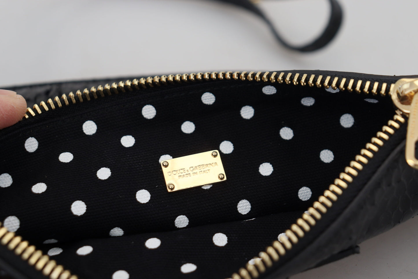 Schwarzes Leder Ayers Clutch Geldbörse Portemonnaie Brieftasche