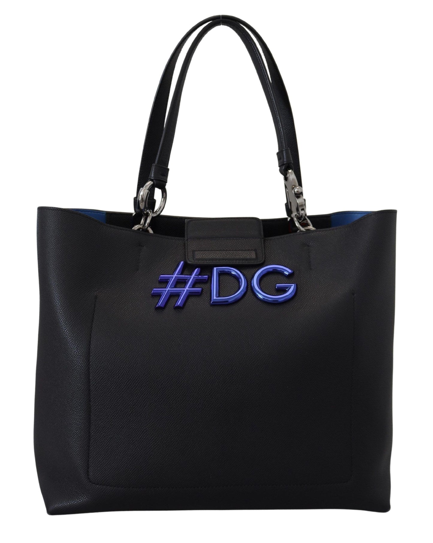 Schwarze Leder Dauphine #DG Einkaufstasche BEATRICE
