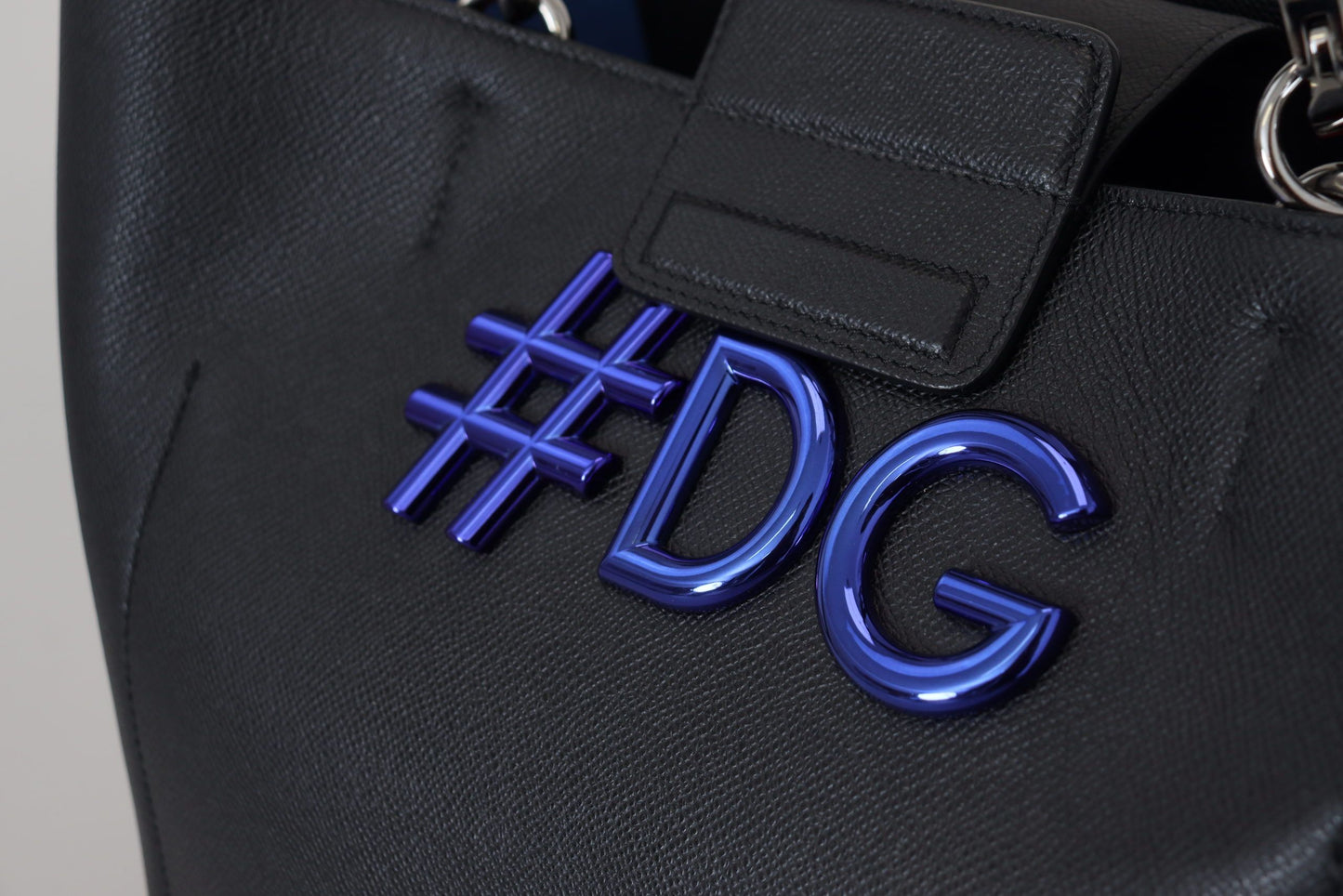 Schwarze Leder Dauphine #DG Einkaufstasche BEATRICE