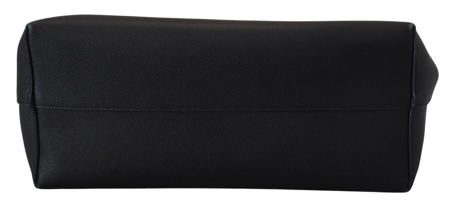 Schwarze Leder Dauphine #DG Einkaufstasche BEATRICE