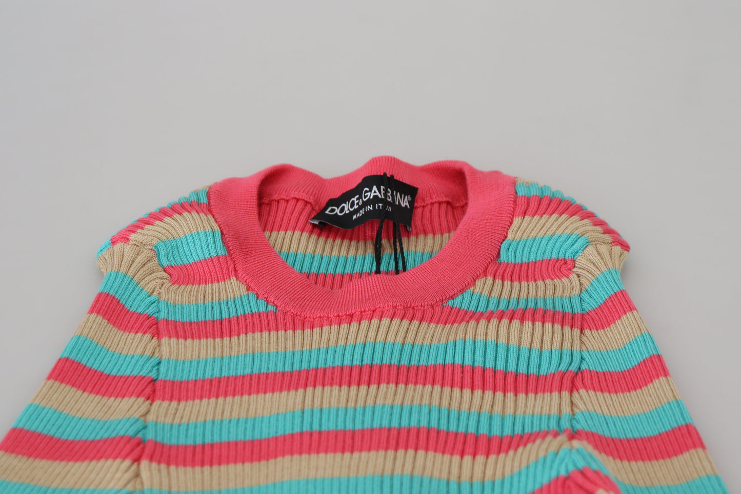 Multicolor Pullover mit Rundhalsausschnitt aus Seide