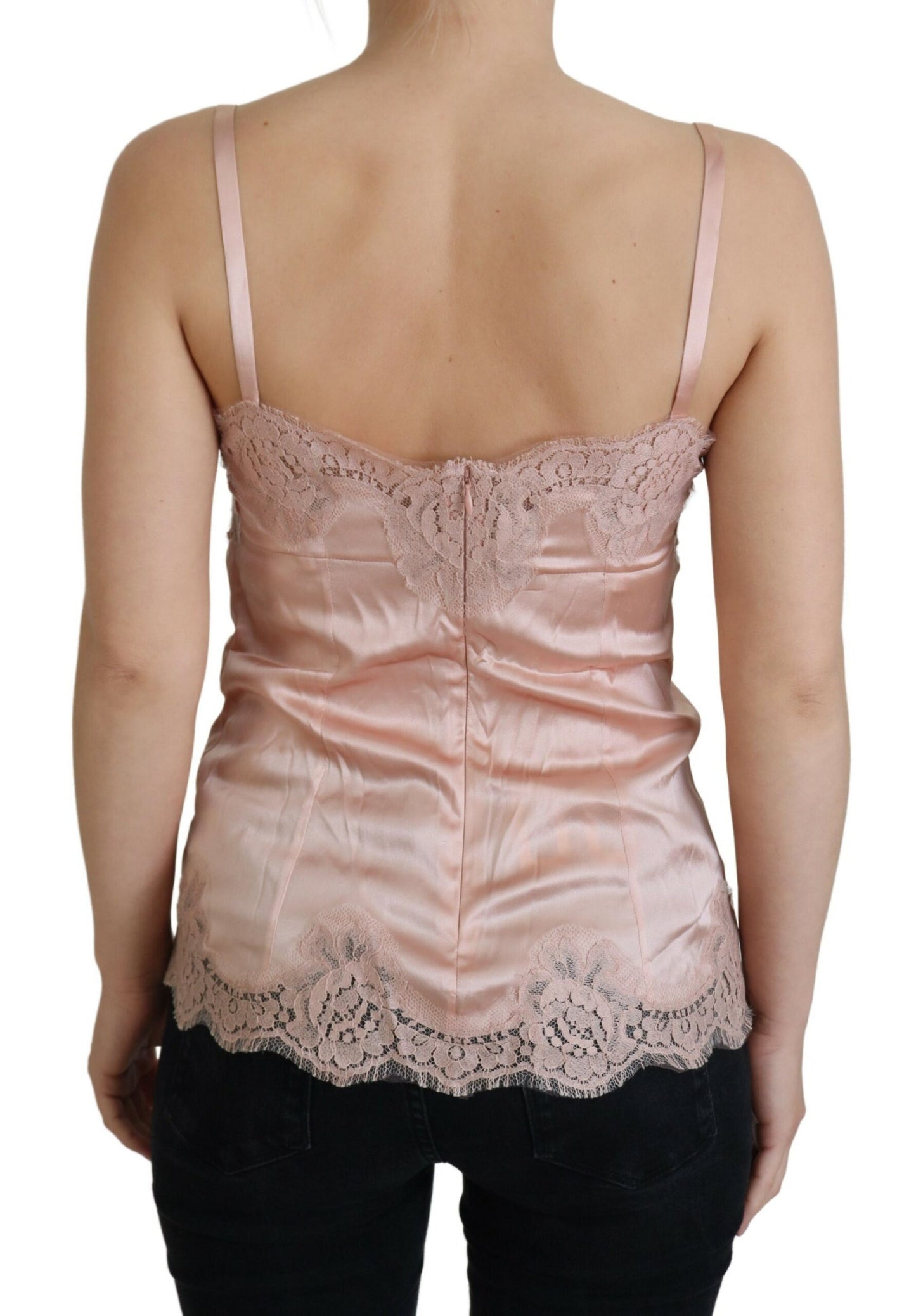 Rosa Satin Spitze Rosen Tank Top Lingerie