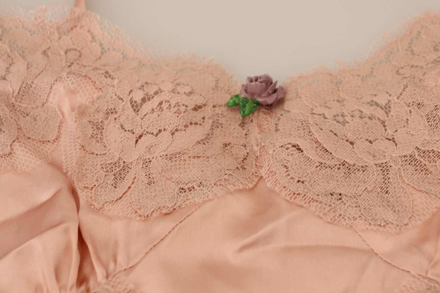 Rosa Satin Spitze Rosen Tank Top Lingerie