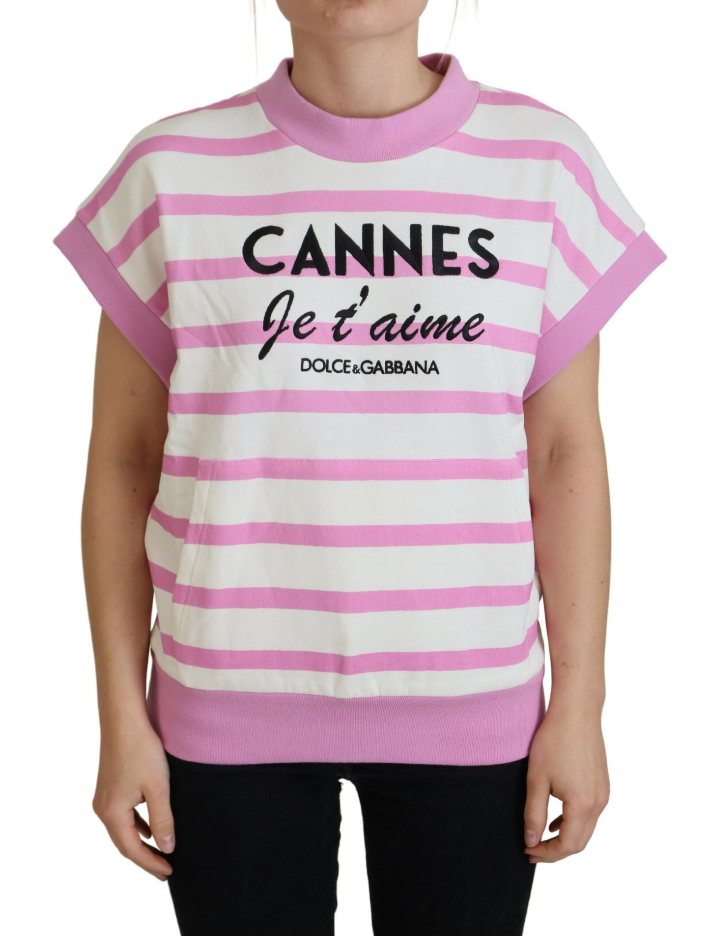 Weiß-rosa CANNES Exklusive T-shirt