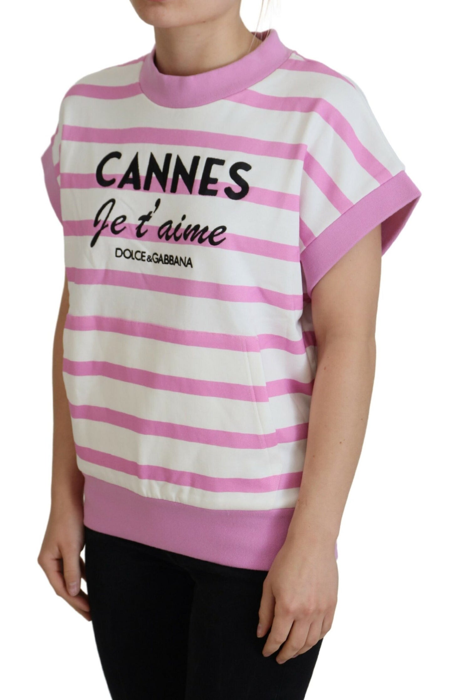 Weiß-rosa CANNES Exklusive T-shirt
