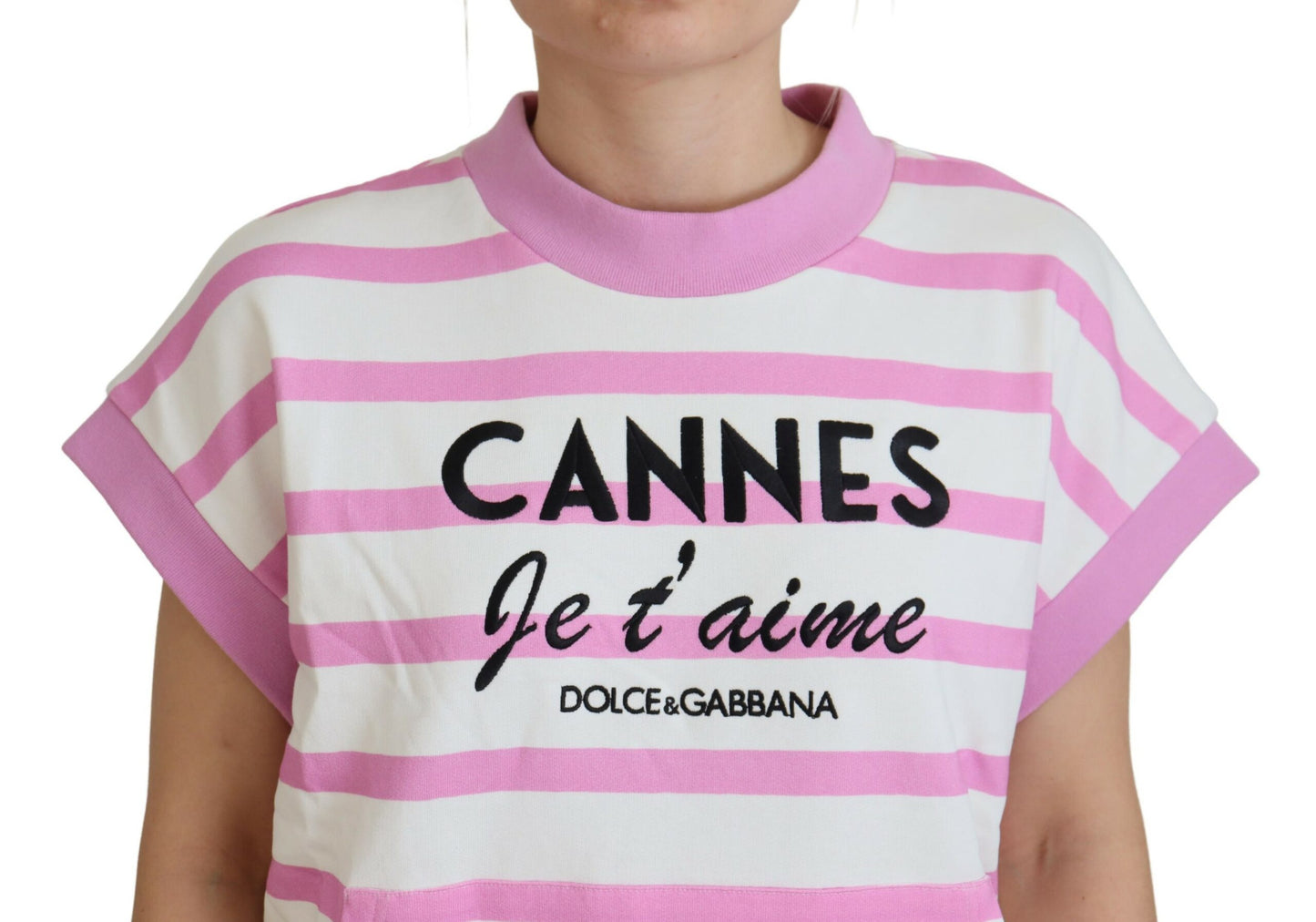 Weiß-rosa CANNES Exklusive T-shirt