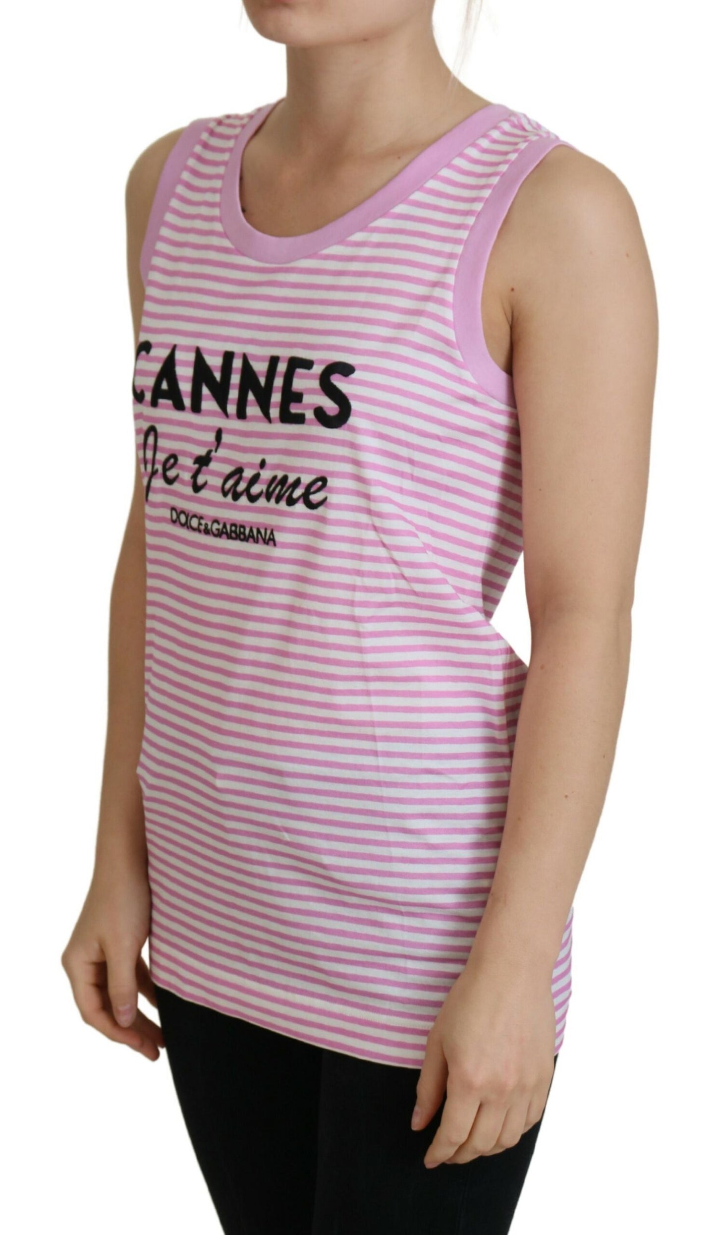 Weißes rosa CANNES-Top Exklusive T-shirt