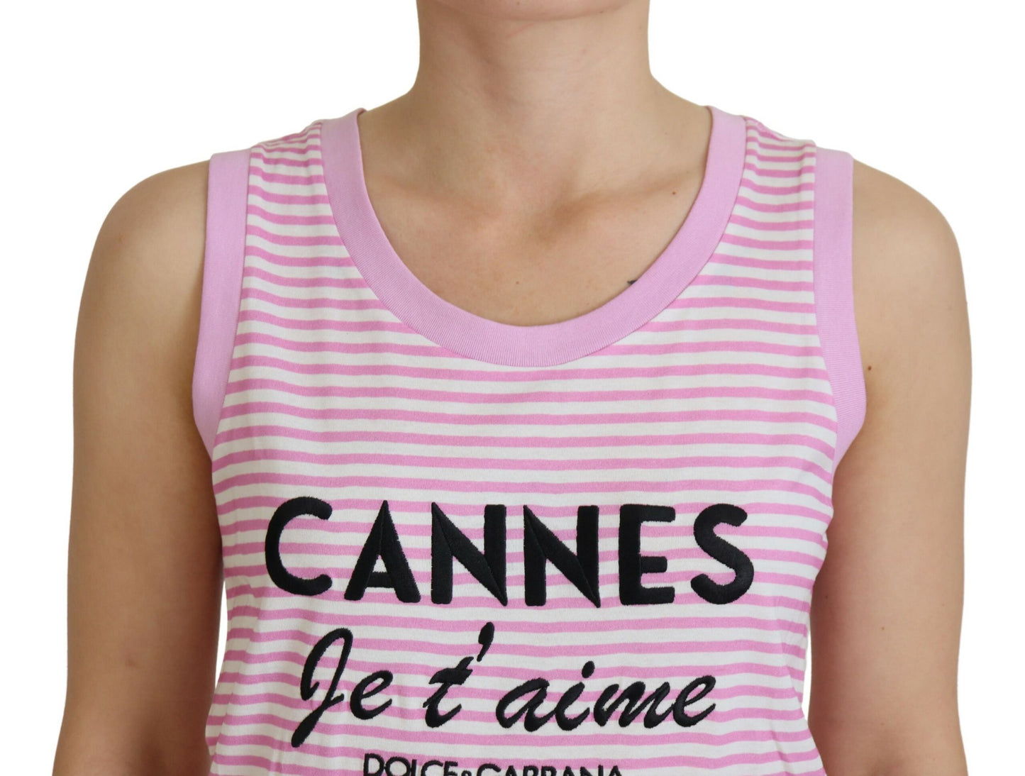 Weißes rosa CANNES-Top Exklusive T-shirt
