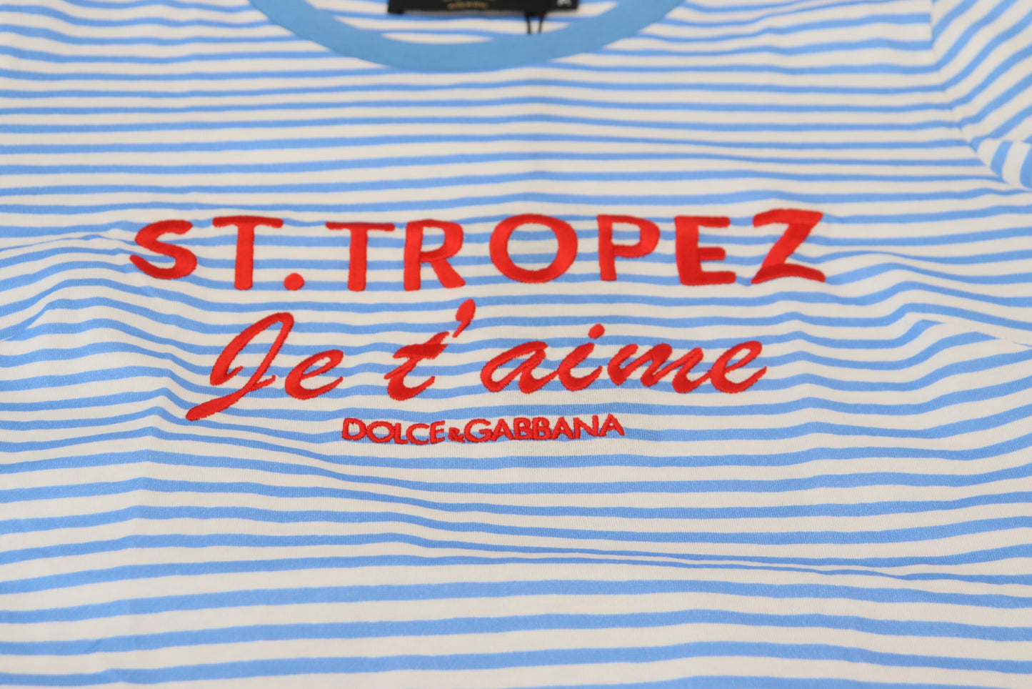 Weiß Blau Baumwolle Exklusiv ST. TROPEZ-T-Shirt