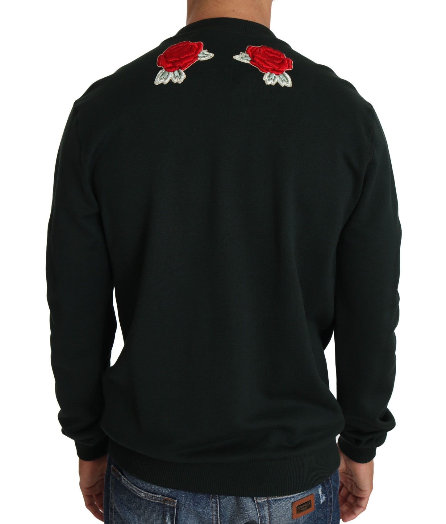 Grüner Crystal Heart Roses Gun Pullover