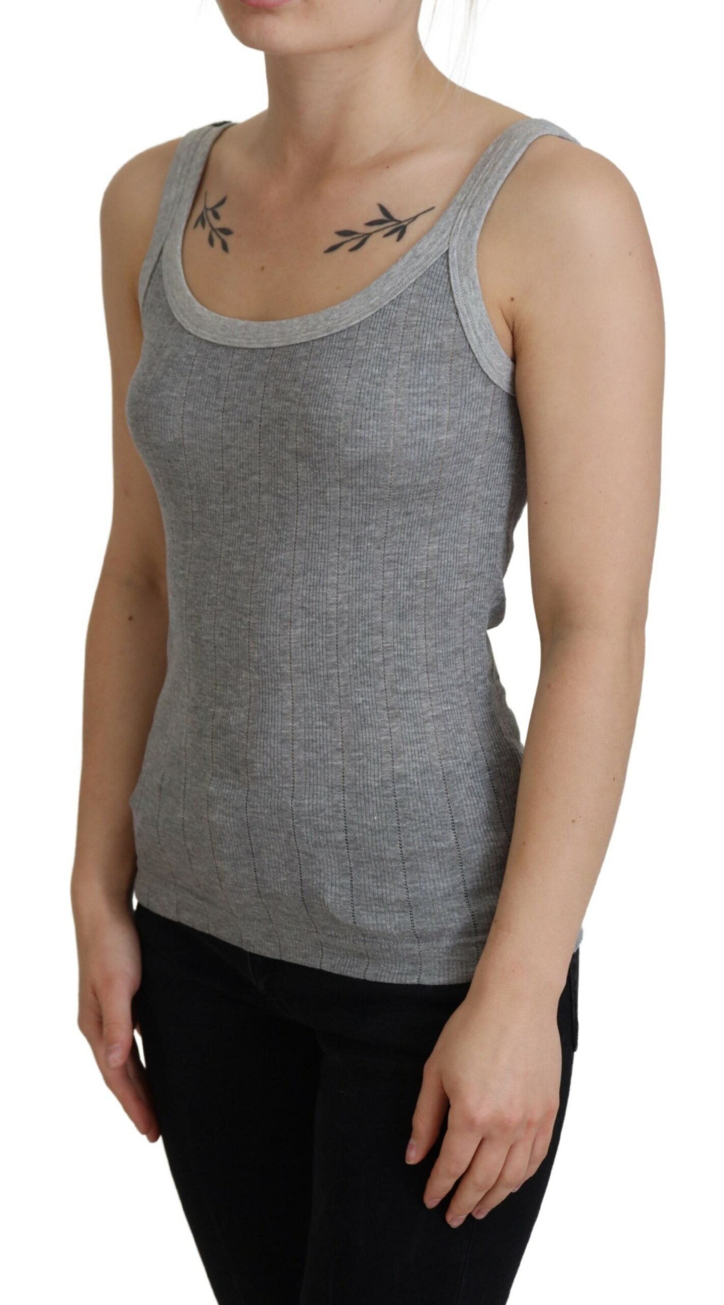 Graues Baumwolle Modal Canotta Tank Top T-Shirt