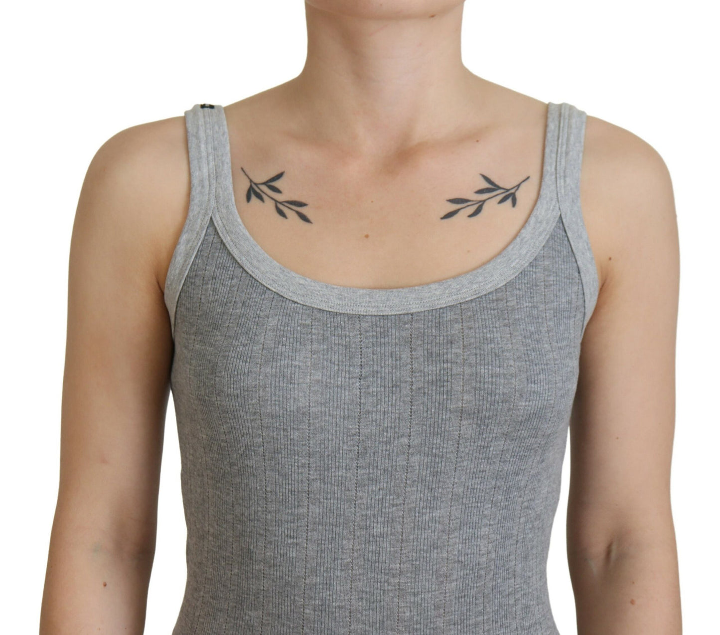 Graues Baumwolle Modal Canotta Tank Top T-Shirt