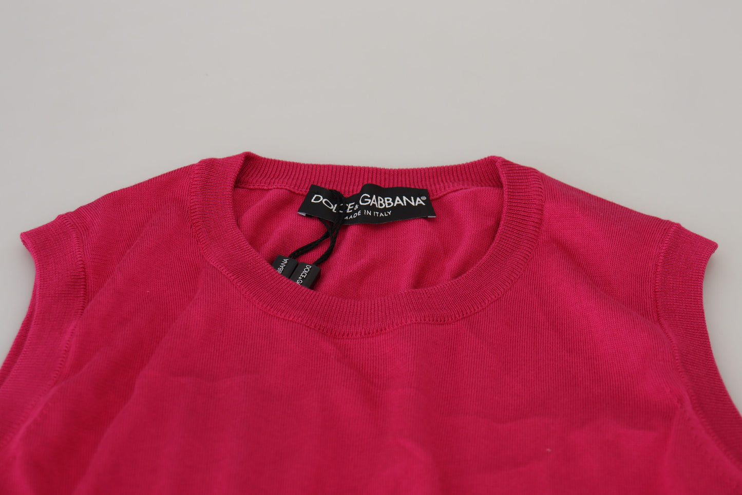 Rosa Seidenweste Pullover mit Rundhalsausschnitt Tank Top