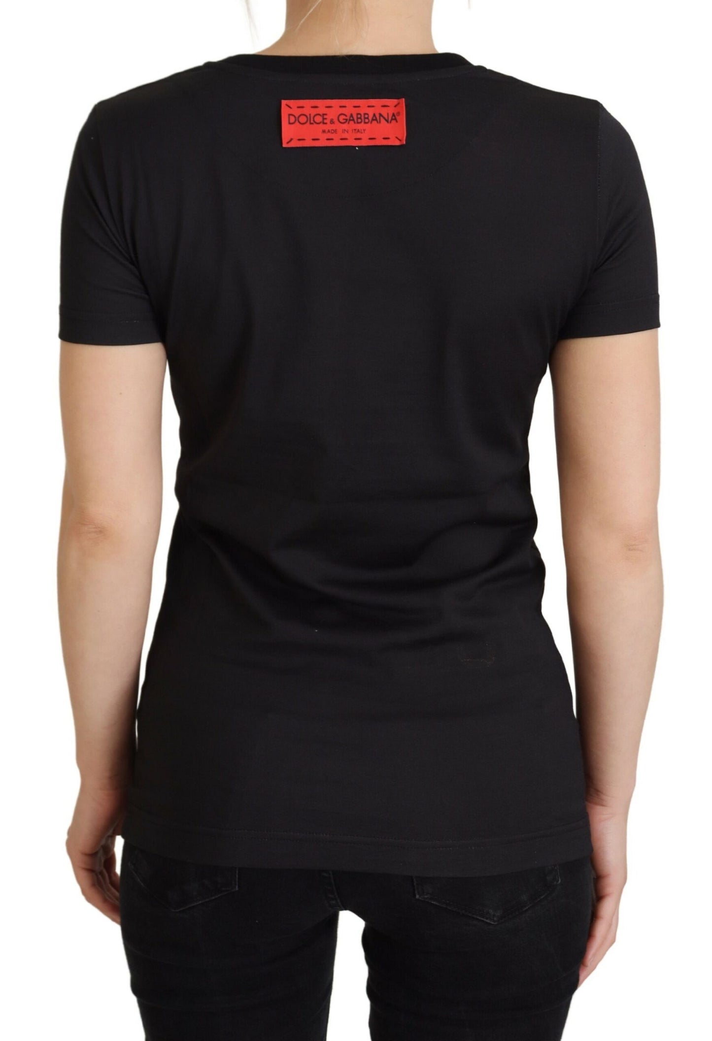 Schwarzes Baumwoll-T-Shirt von D&G Love is Love
