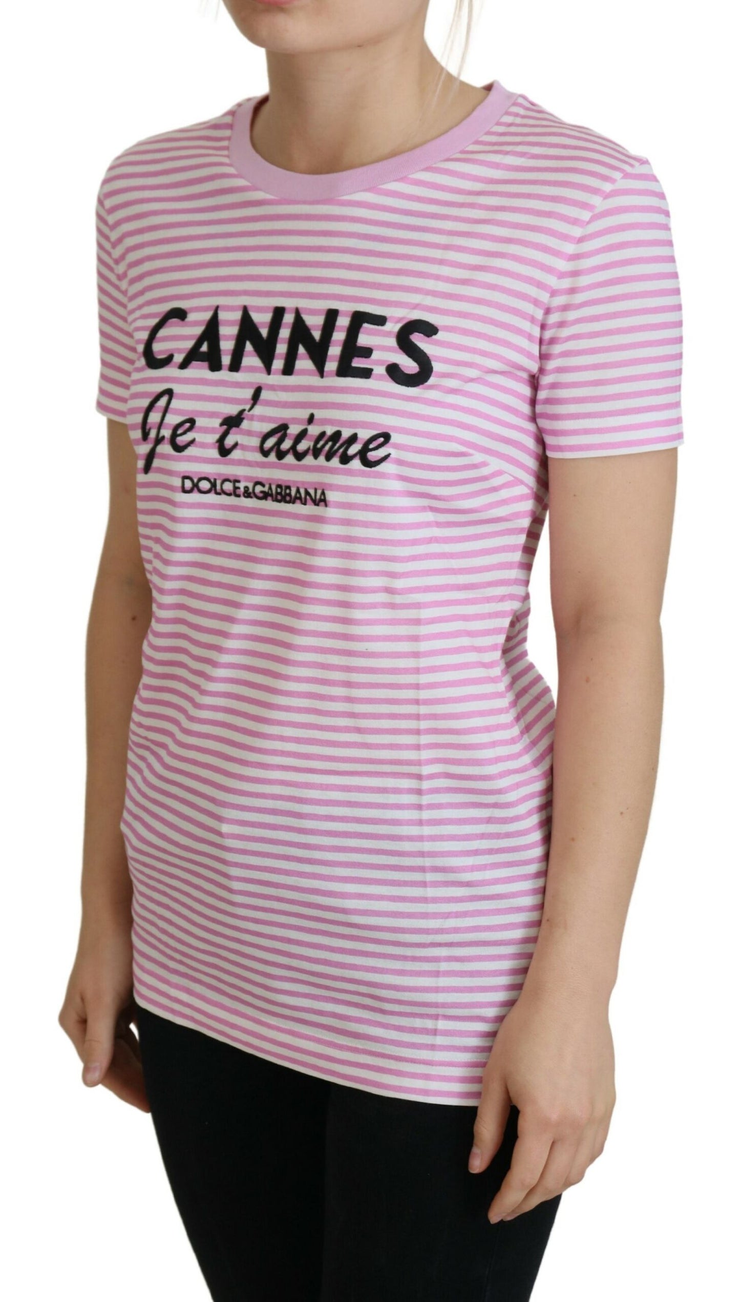 Weiß-rosa CANNES Exklusive T-shirt