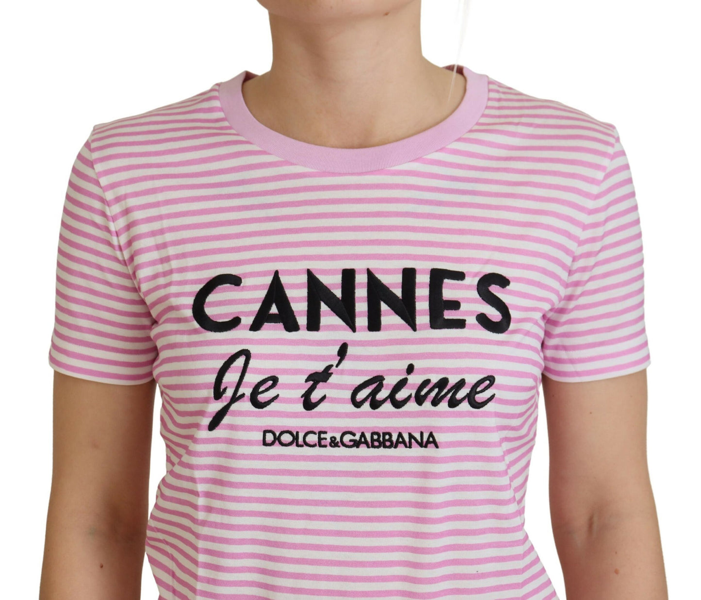 Weiß-rosa CANNES Exklusive T-shirt