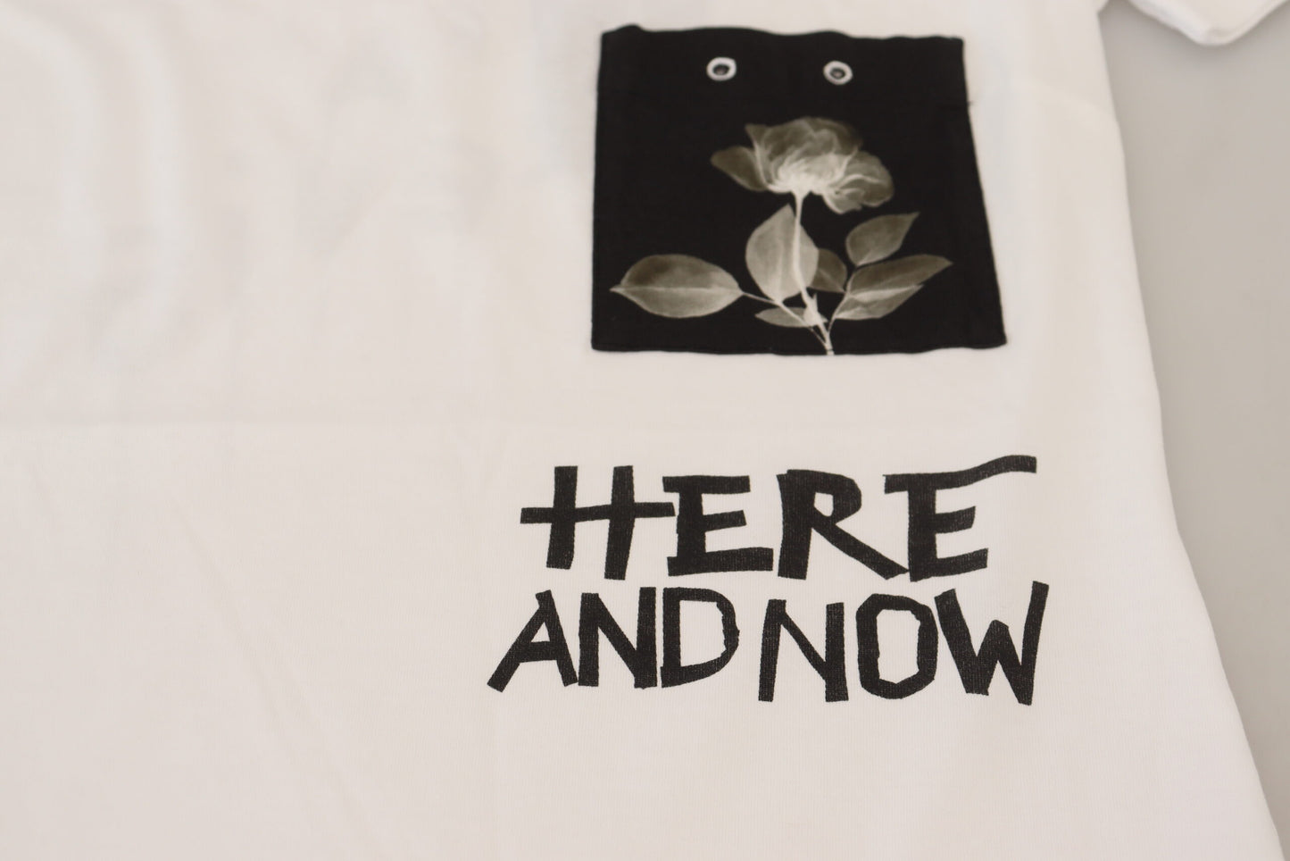 Weißes Baumwoll-T-Shirt T-Shirt mit Rundhalsausschnitt