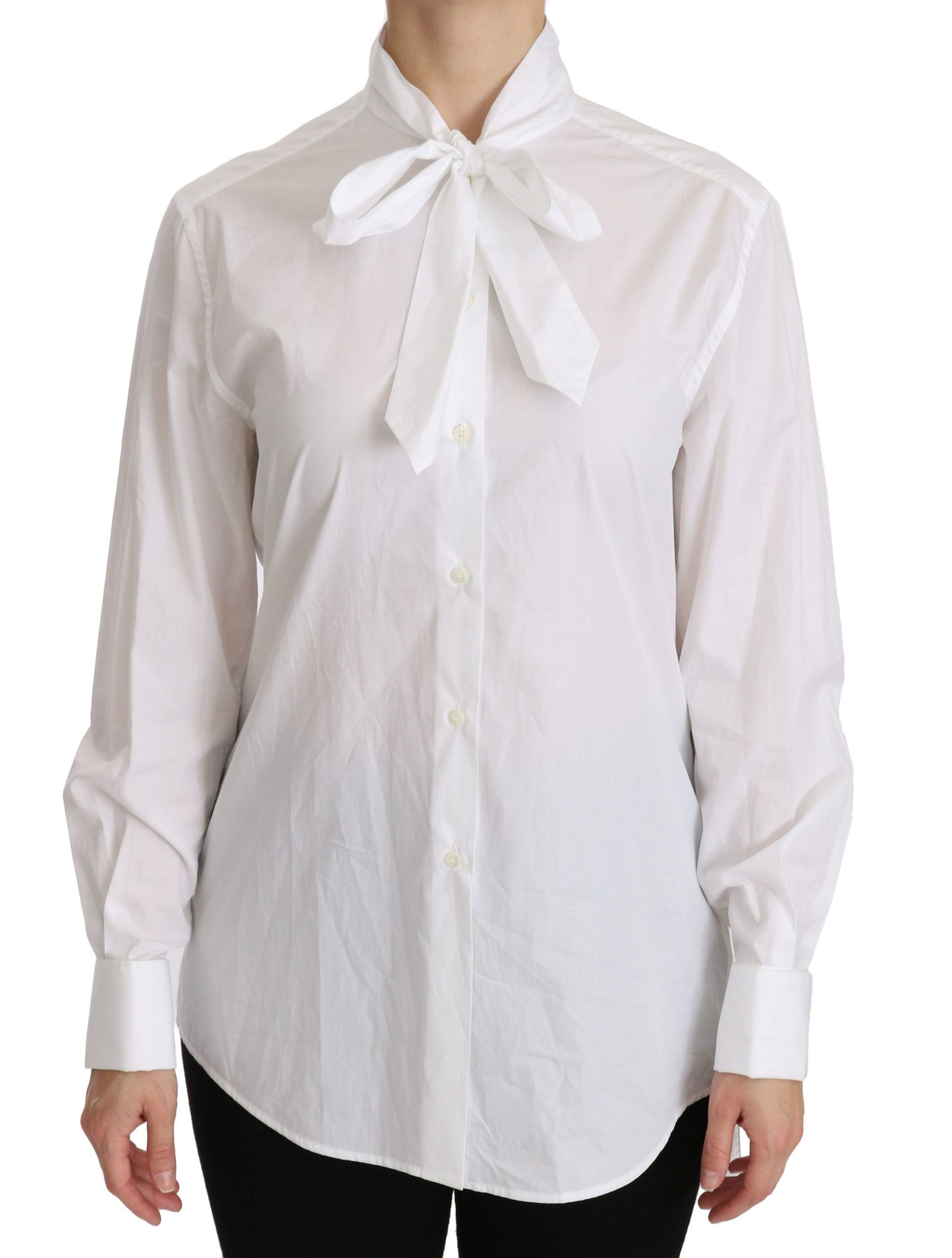 Weißes langärmeliges Poloshirt mit Rollkragen
