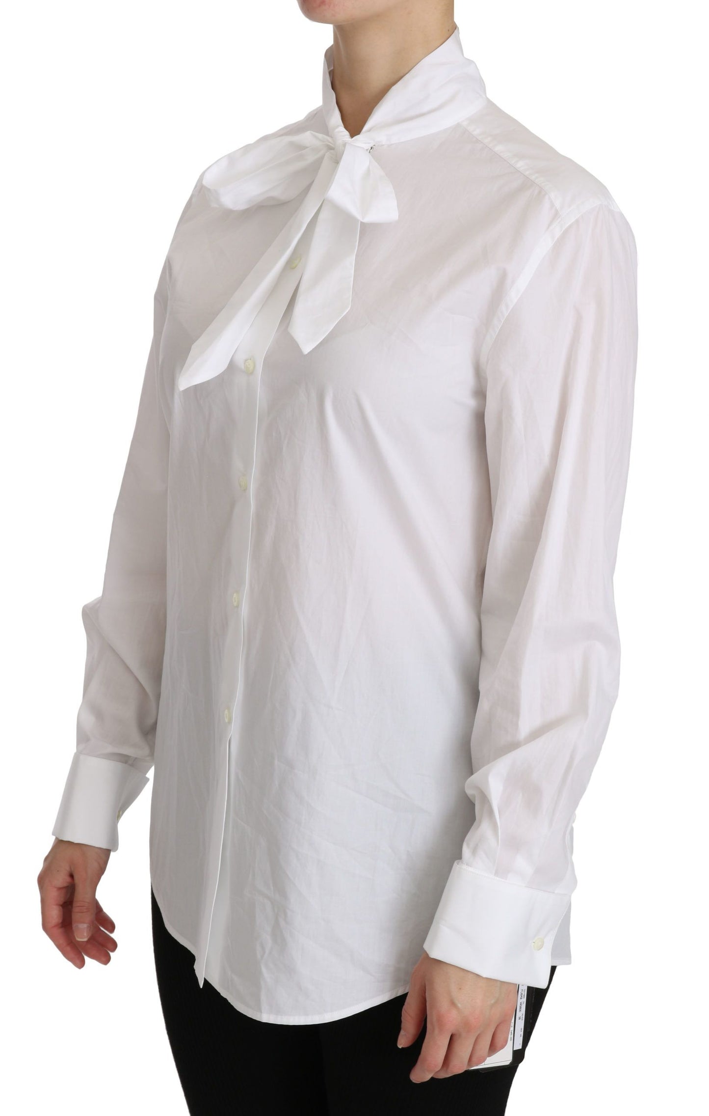 Weißes langärmeliges Poloshirt mit Rollkragen