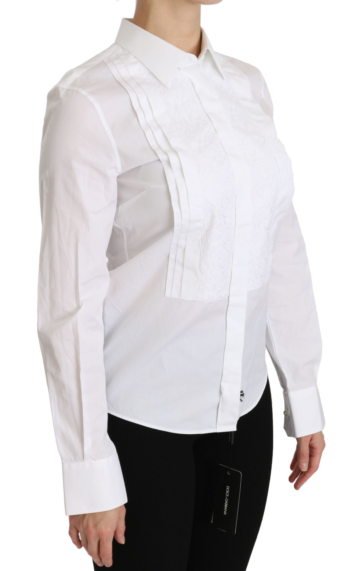 Weißes langärmeliges Poloshirt mit Kragen