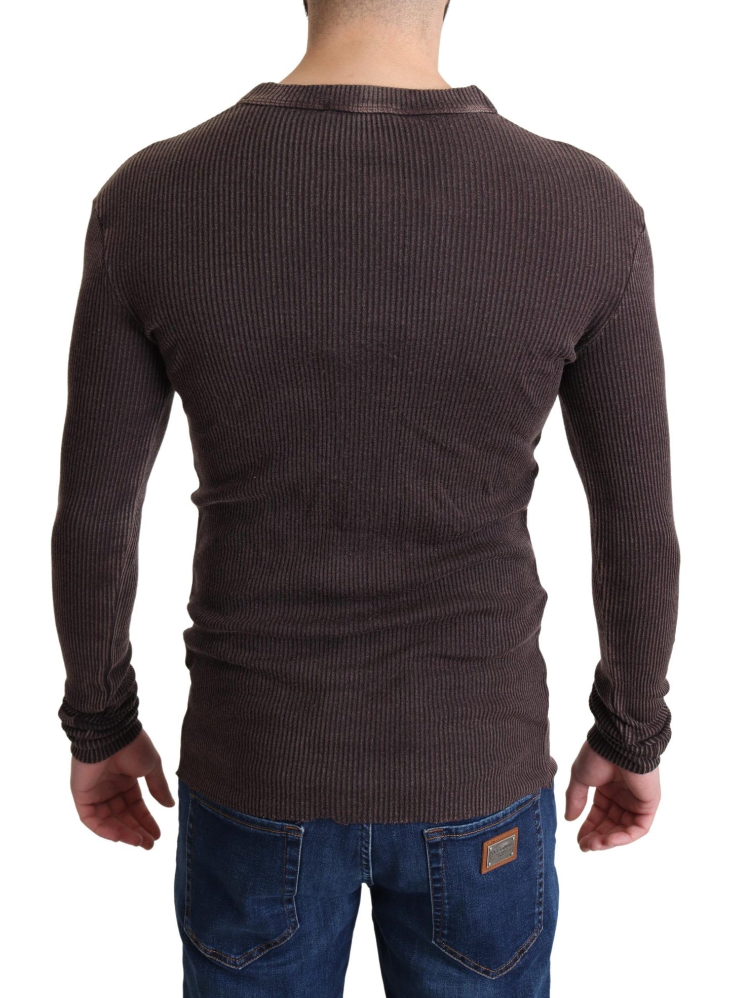 Braune Logo-Patch-Strickjacke aus Wolle