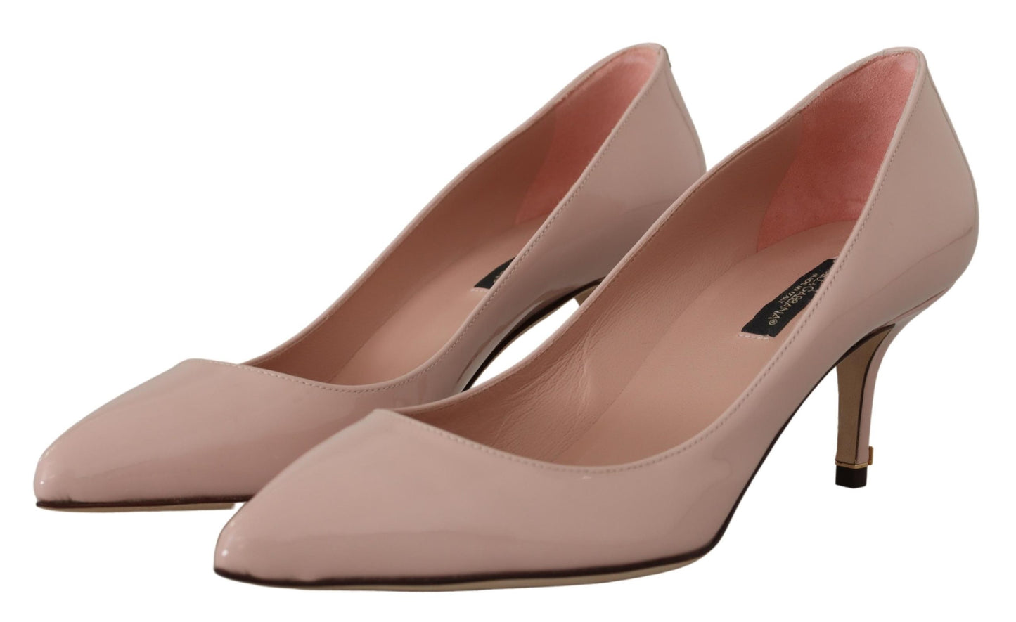 Rosa Lackleder Kitten Heels Pumps Schuhe