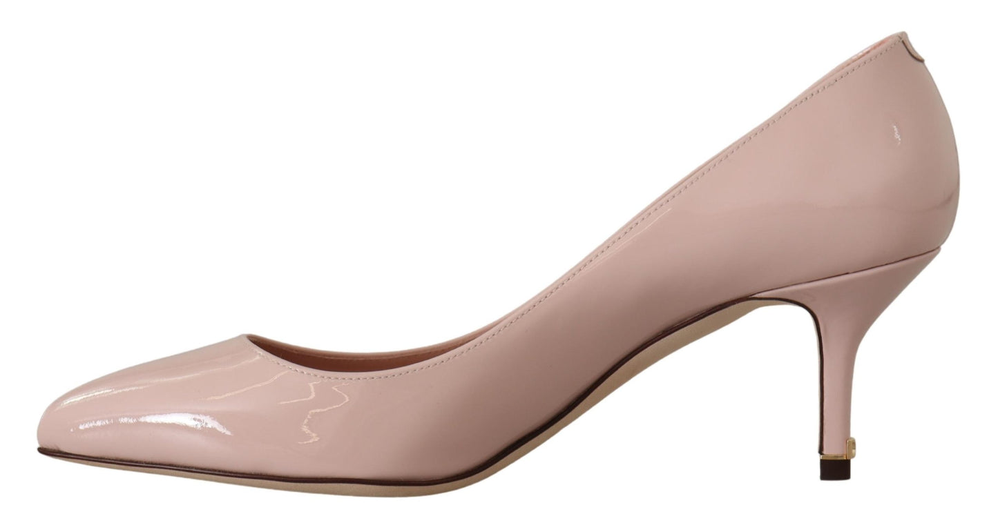 Rosa Lackleder Kitten Heels Pumps Schuhe