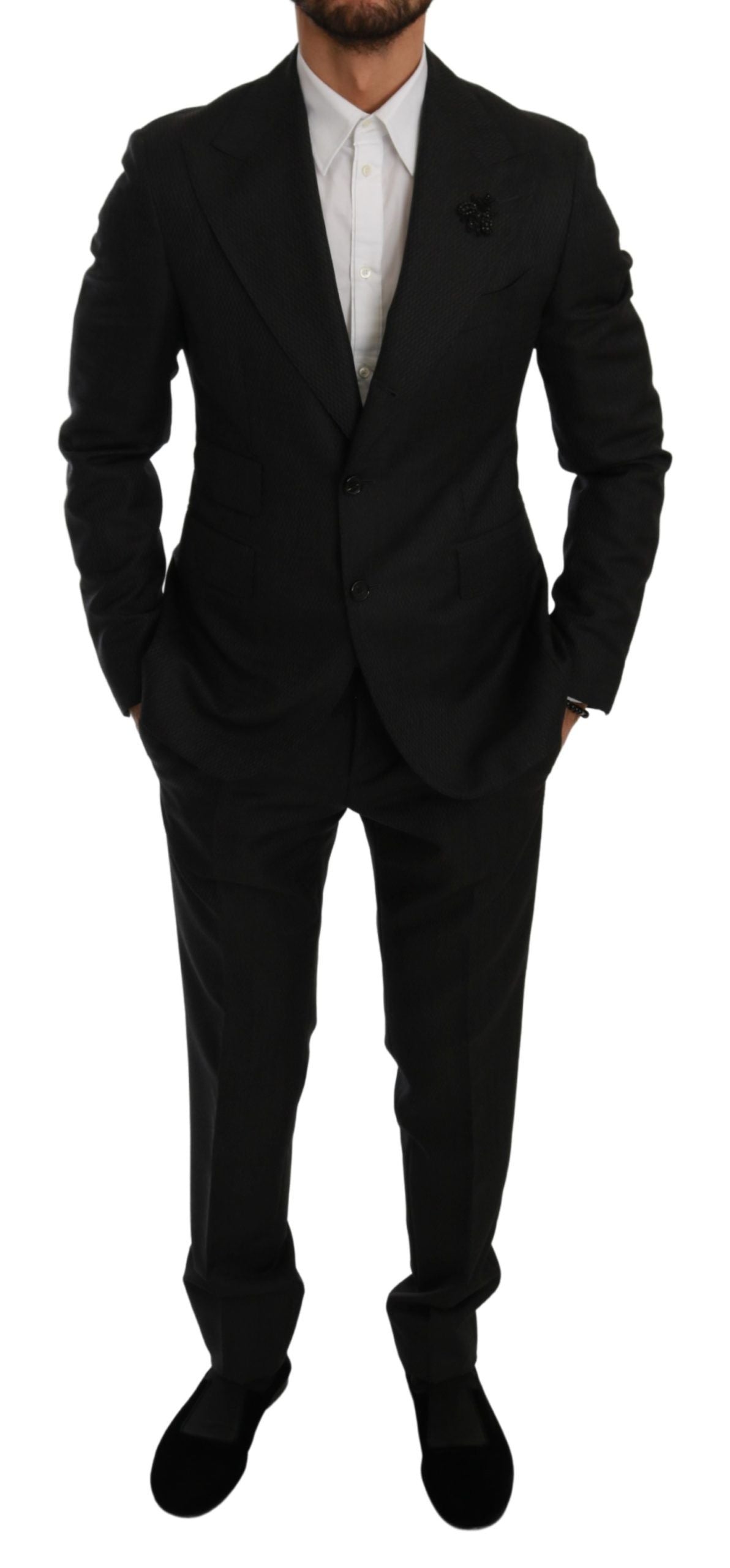 Schwarzer Crystal Bee Slim Fit 2 Stück Anzug