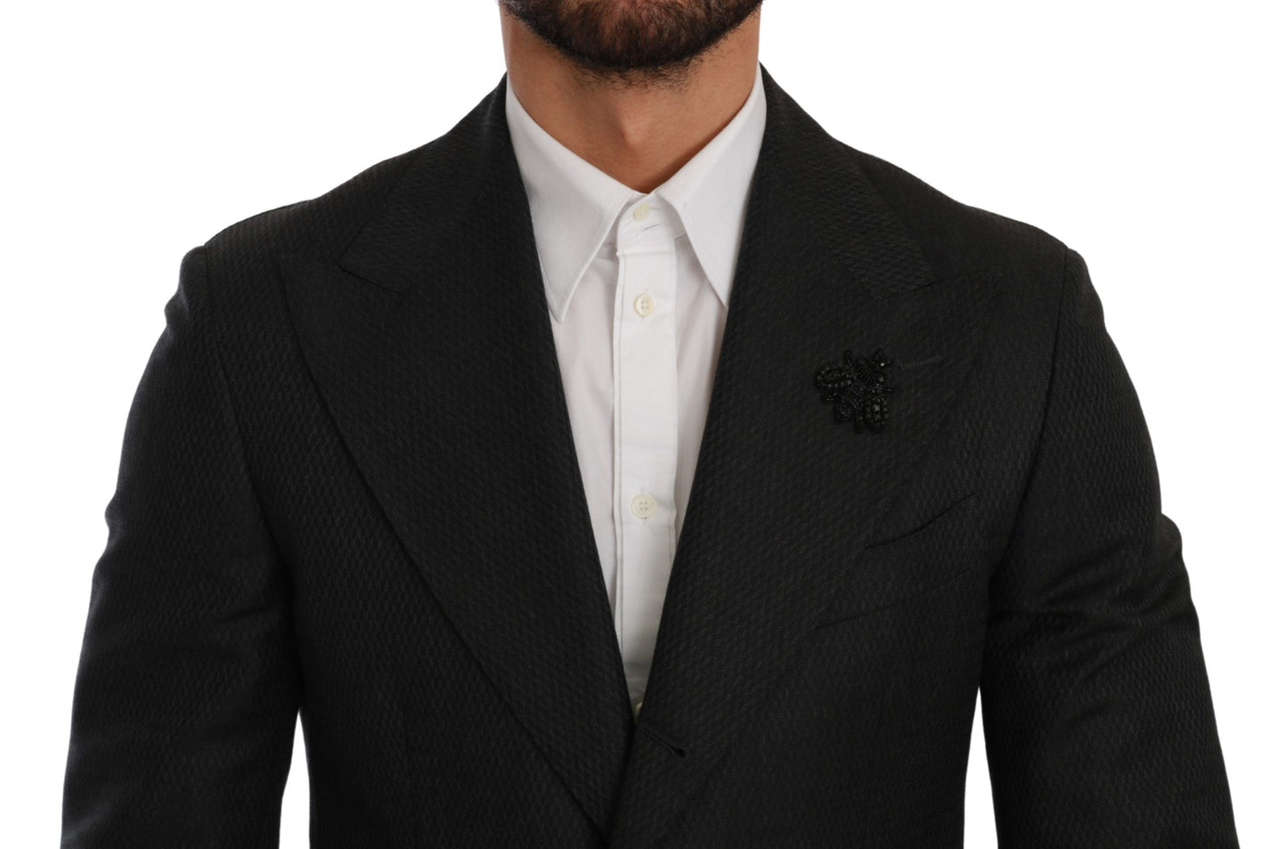 Schwarzer Crystal Bee Slim Fit 2 Stück Anzug