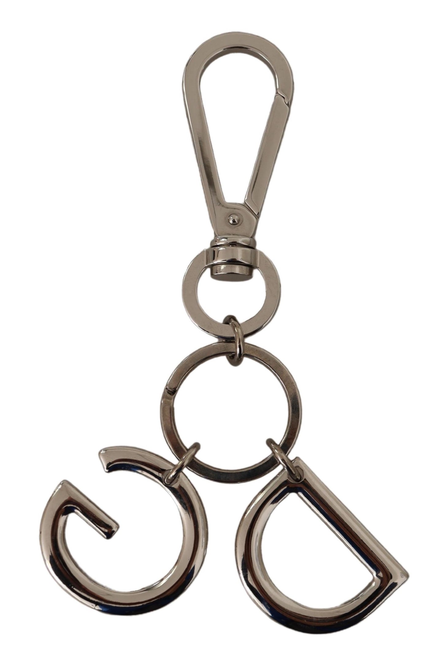 Silberfarbener Messing-Schlüsselanhänger DG Logo Keychain