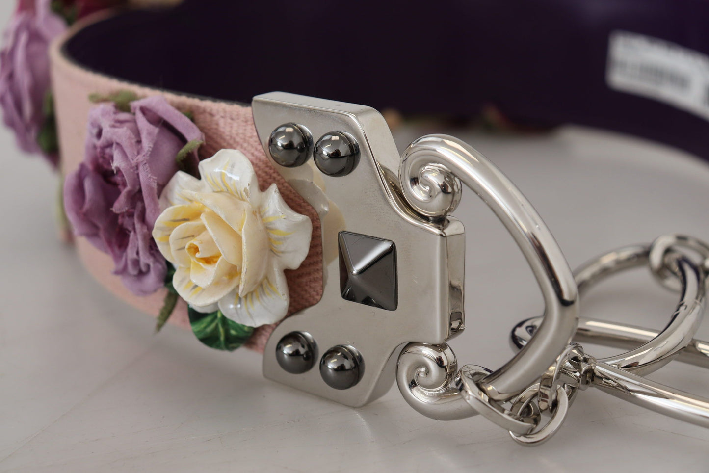 Multicolor Blumenapplikationen Metall-Schulterriemen