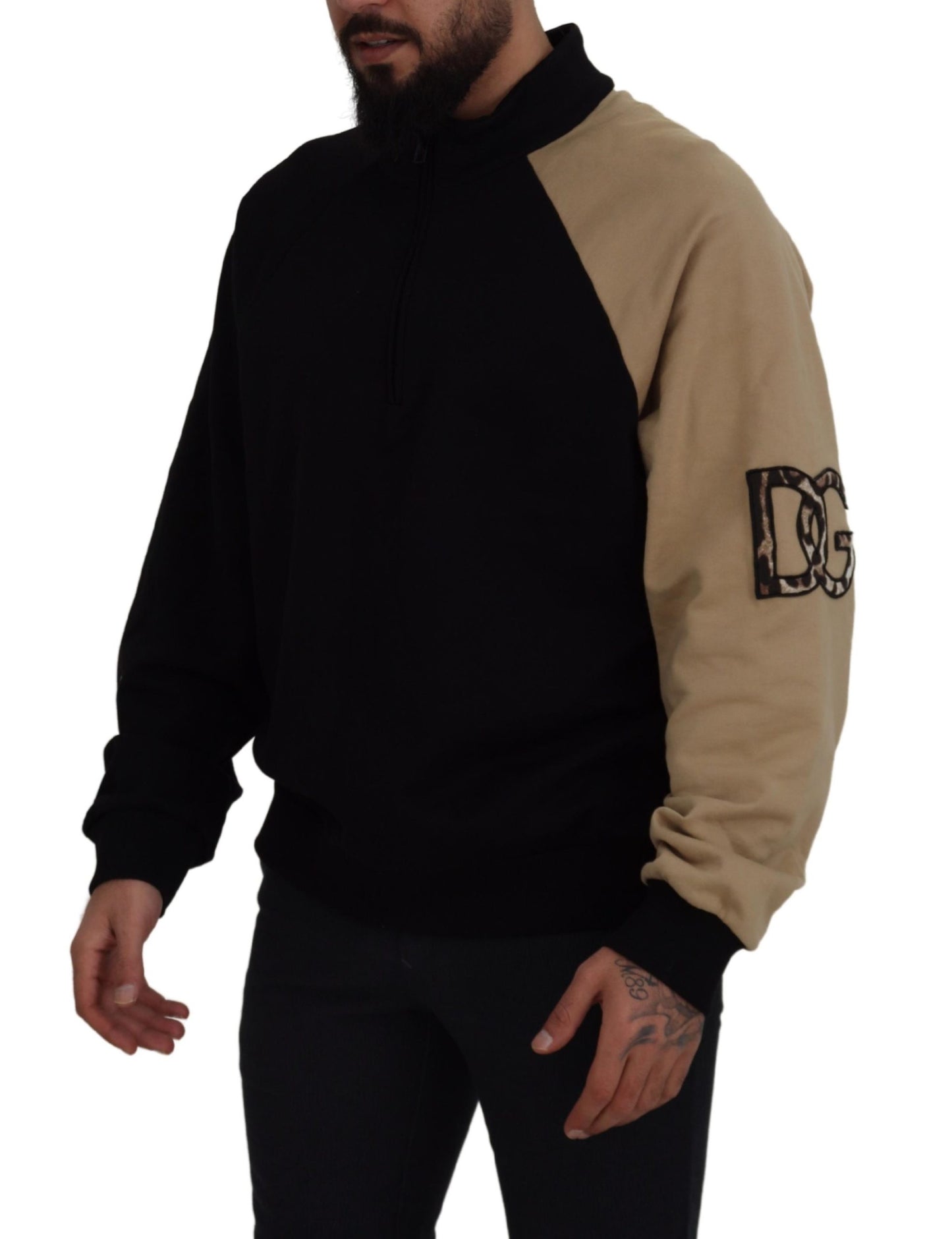 Multicolor Sweatshirt mit Reißverschluss aus Baumwolle Pullover