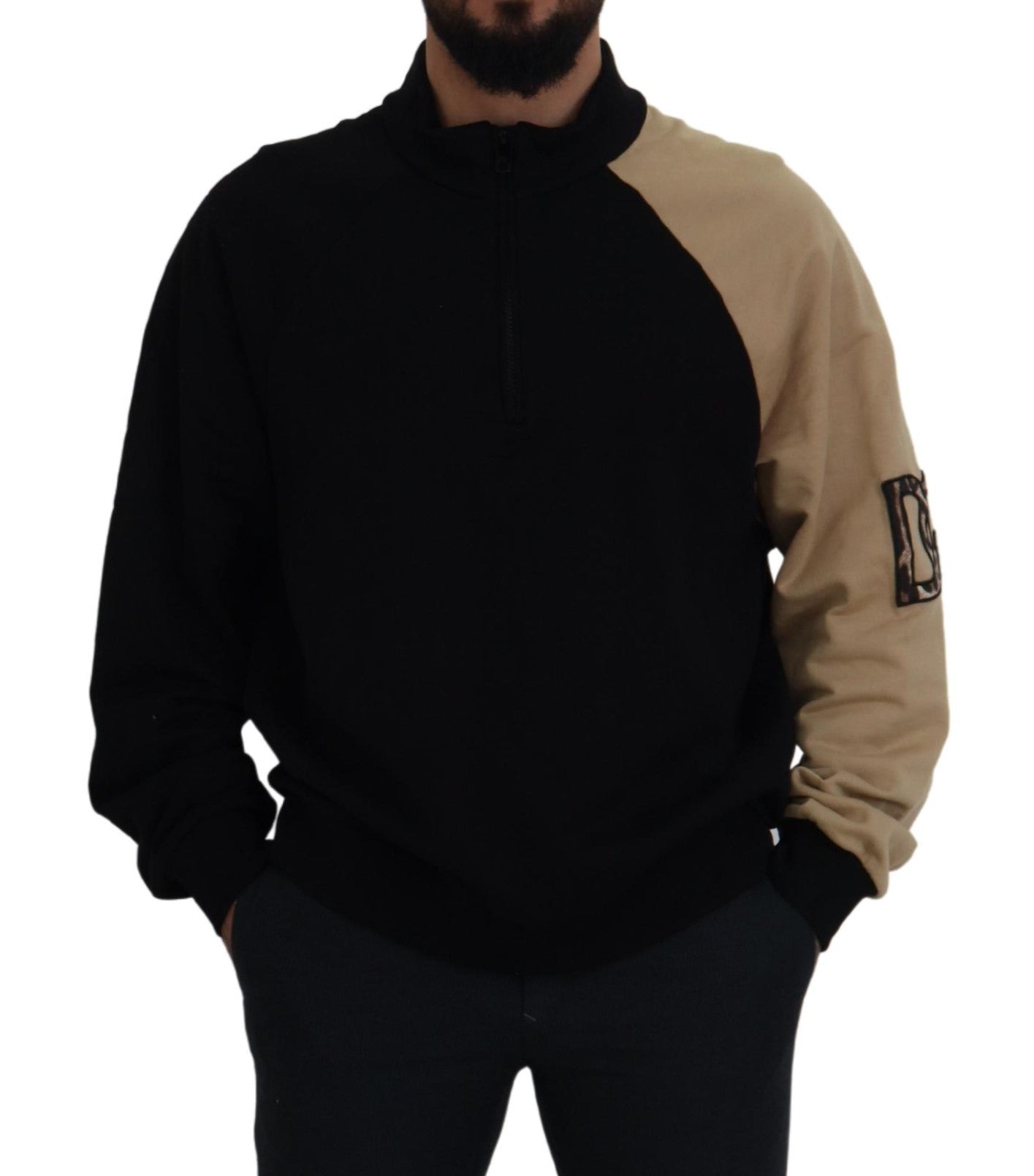 Multicolor Sweatshirt mit Reißverschluss aus Baumwolle Pullover