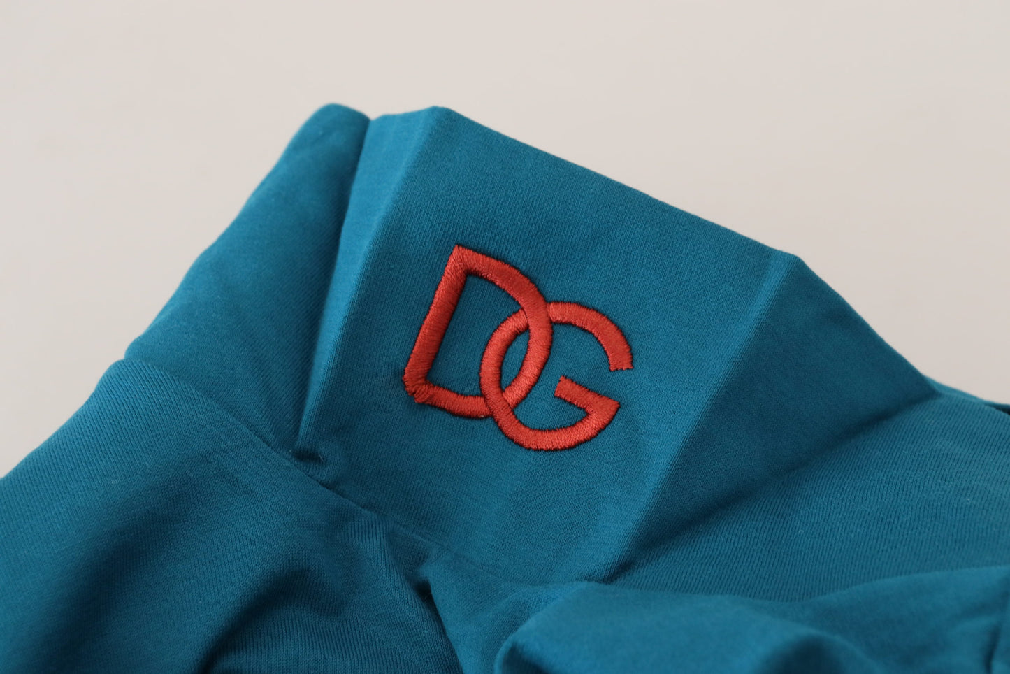 Blauer Baumwollpullover mit Kragen Schlanker Pullover
