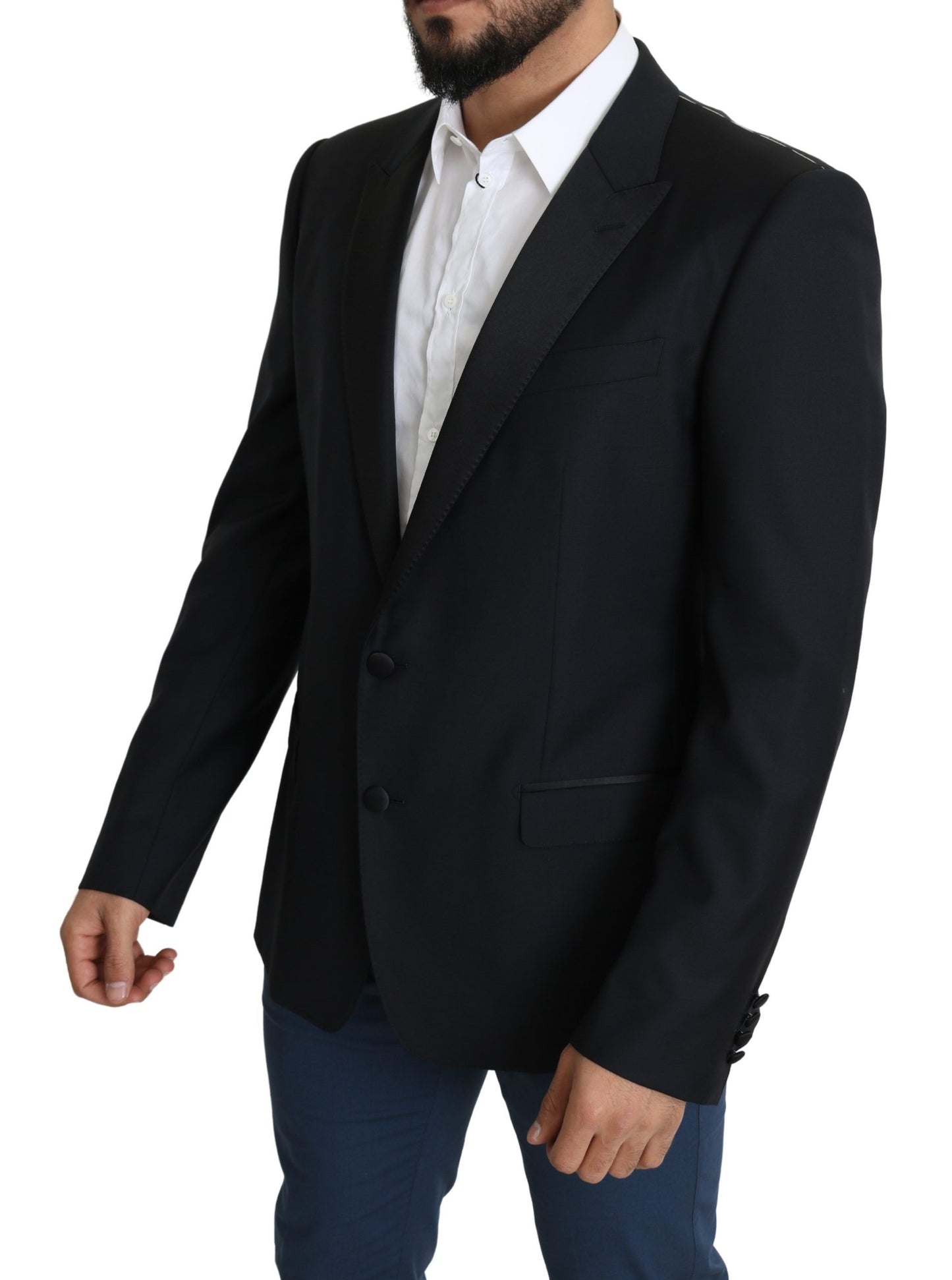 Schwarzer einreihiger MARTINI Blazer aus Wolle